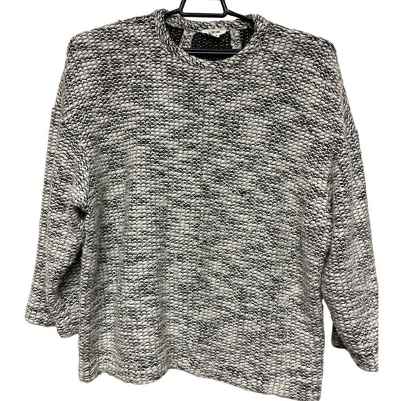 Vintage Helmut Lang Wool Blend Drop Shoulder Grey Boucle Sweater Women's Medium - Picture 1 of 10